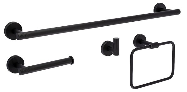 Set accesorii pentru baie GRID Black 4 piese
