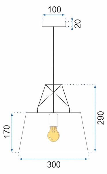 Lampă suspendată din tavan de metal negru APP422-1CP