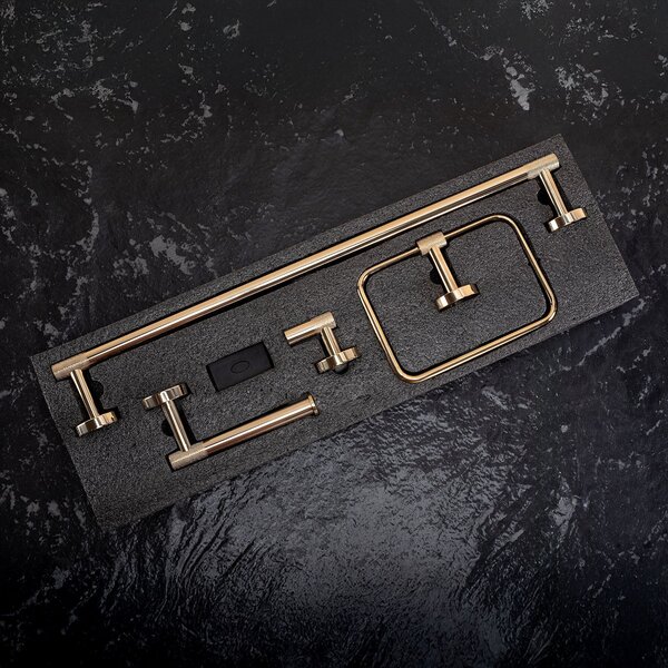 Set accesorii pentru baie GRID Gold 4 piese