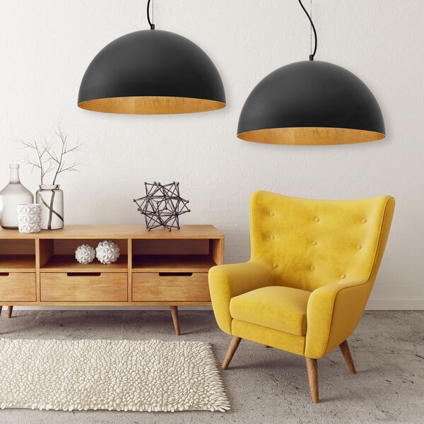 Lampă de tavan suspendată neagra 50cm APP379-1CP
