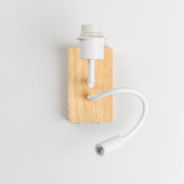 Veioză LED flexibilă Brilagi NUBILA WOOD 1xE27/25W/230V + LED/3W stejar/alb