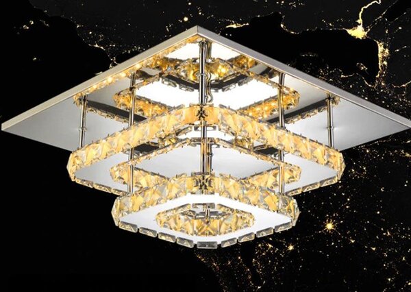 Toolight Toollight - Plafoniera LED din cristal 8W pătrat 30x30cm APP409-C, lumină caldă 3000K, OSW-65007