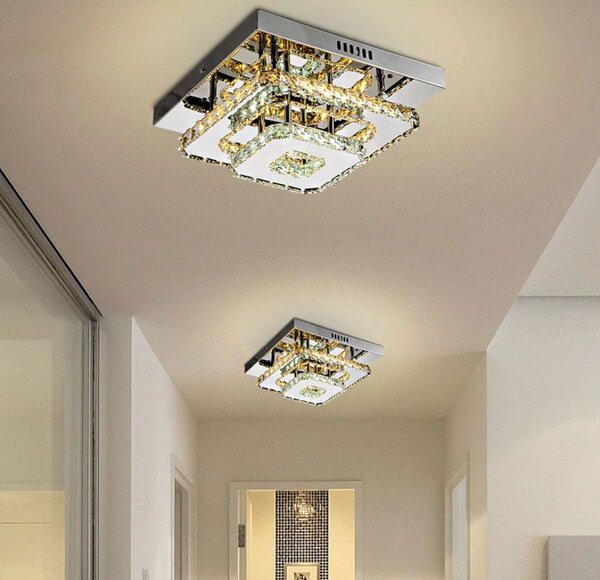 Toolight Toollight - Plafoniera LED din cristal 8W pătrat 30x30cm APP409-C, lumină caldă 3000K, OSW-65007