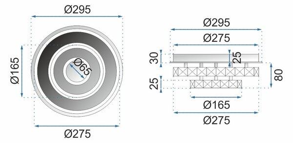 Lampă de tavan din cristal Plafond LED 20W rotund APP411-C