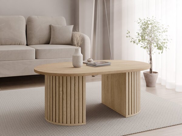 Măsuță de cafea Comfivo Ulma, Stejar Cremona, PAL laminat, MDF, 43x65x110cm, 23 kg