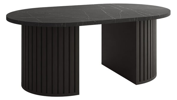 Măsuță de cafea Comfivo Ulma, Negru, Marmură neagră, PAL laminat, MDF, 43x65x110cm, 23 kg