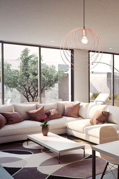 LAMPA GEOMETRICA ROSE GOLD APP427-1CP