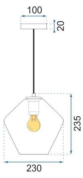 Plafoniera din sticlă APP440-1CP Transparent