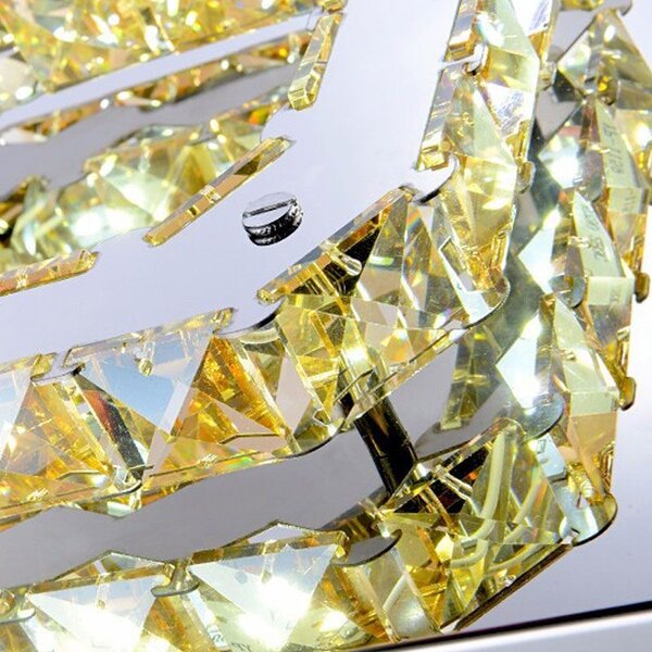 Lampă de tavan pătrată de cristal Plafond Glamour 8W APP405-C