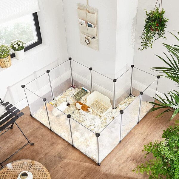 Gard pentru animale mici din plastic transparent BEN, 143x71x47cm, transparent SongmicsHome