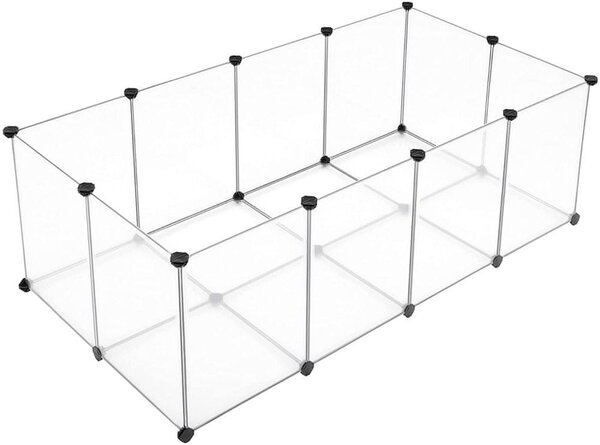 Gard pentru animale mici din plastic transparent BEN, 143x71x47cm, transparent SongmicsHome