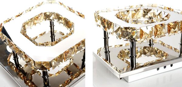 Lampă de tavan pătrată de cristal Plafond Glamour 8W APP405-C