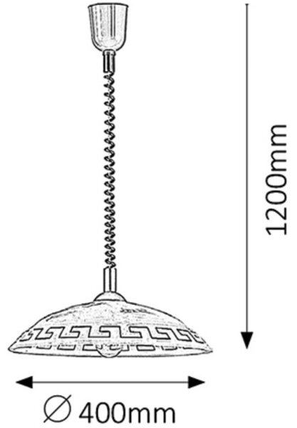 Rabalux 7640 - Lustra ETRUSCO 1xE27/60W/230V