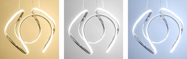 Lampă suspendată modernă de tavan LED + TELECOMANDA CHROME APP385-CP