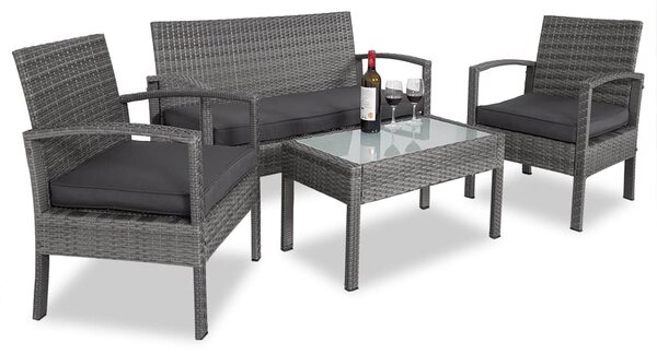 Deuba Set canapele de gradina - perne gri, antracit