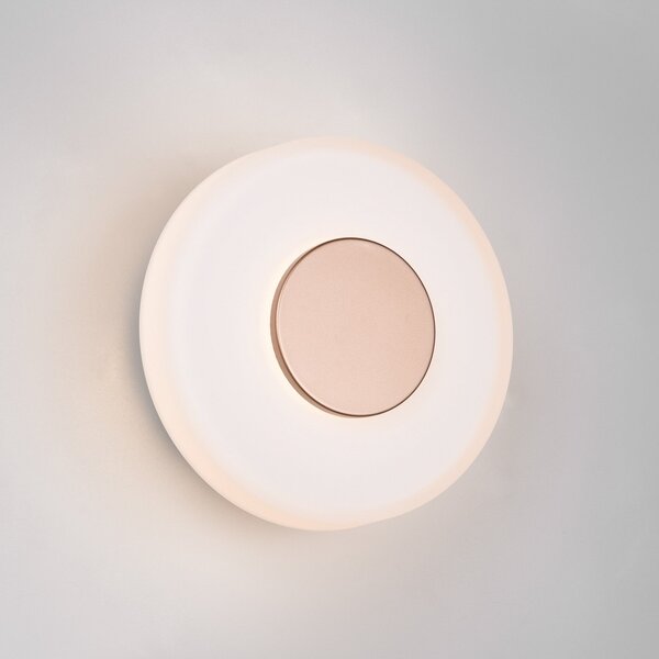 Trio Lighting Aplică de perete cu LED Celeste, maro/alb, Ø 22 cm, sticlă, dimabil, reglabil, Maro / Rugină, Camera de zi / sufragerie, Sticlă, Modern