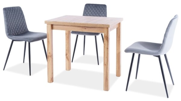 Masă de sufragerie Alfred (stejar + negru) (pentru 4 persoane). Promo -6%. 1049841