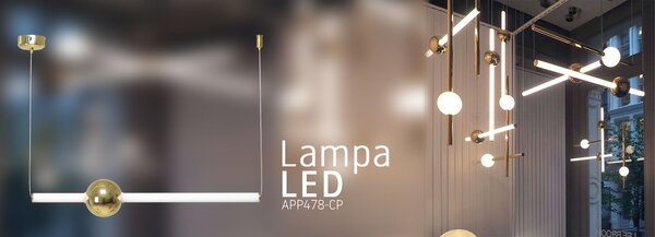 Lampă de tavan suspendată cu LED-uri auriu alb APP478-CP