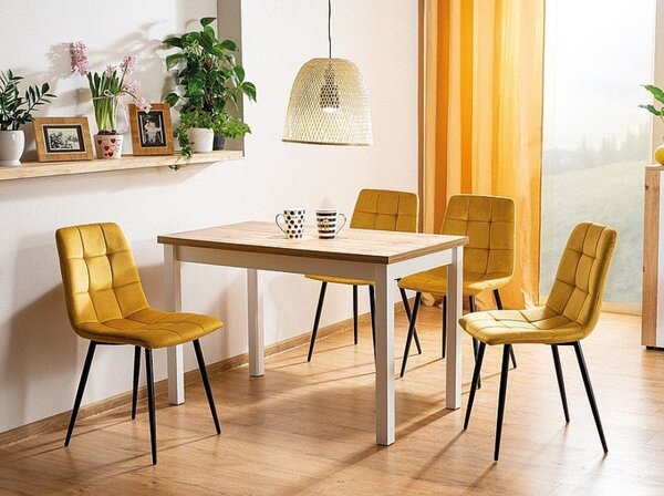 Masă de sufragerie Alfred (stejar + negru) (pentru 4 persoane). Promo -7%. 1049839
