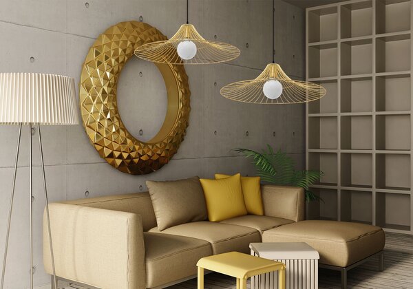 Lămpa de tavan suspendata plata rotunda Loft auriu APP499-1CP