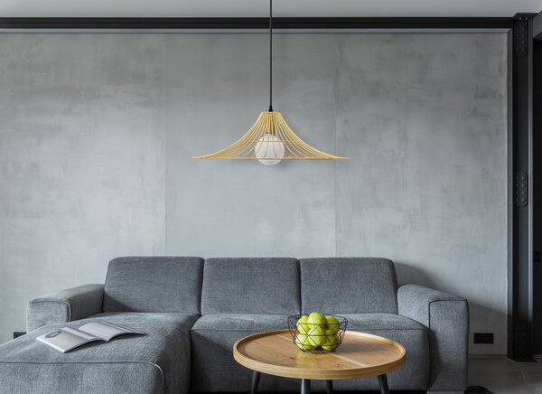 Lămpa de tavan suspendata plata rotunda Loft auriu APP499-1CP