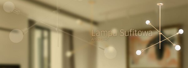 Lampă de tavan suspendată cu două brațe reglabilă APP479-4C