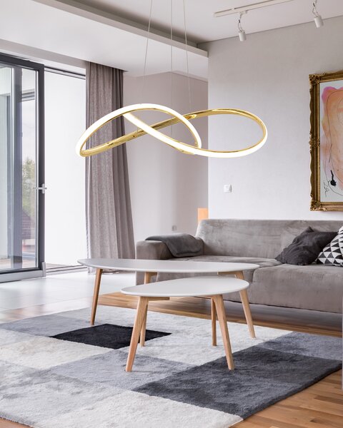 Toolight Toollight - Lampă suspendată LED APP394-CP + telecomandă, auriu, OSW-06910