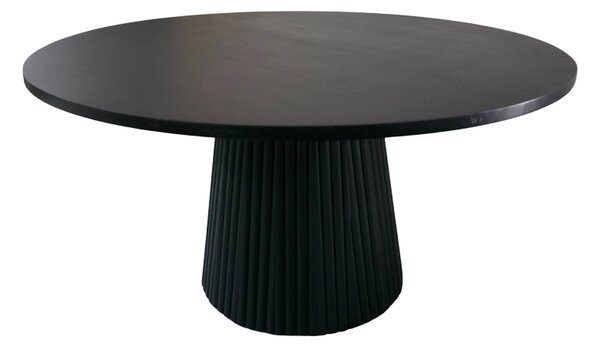 Masuta Cafea Rotunda Collin Lemn De Acacia Diametru 80 Cm Neagra