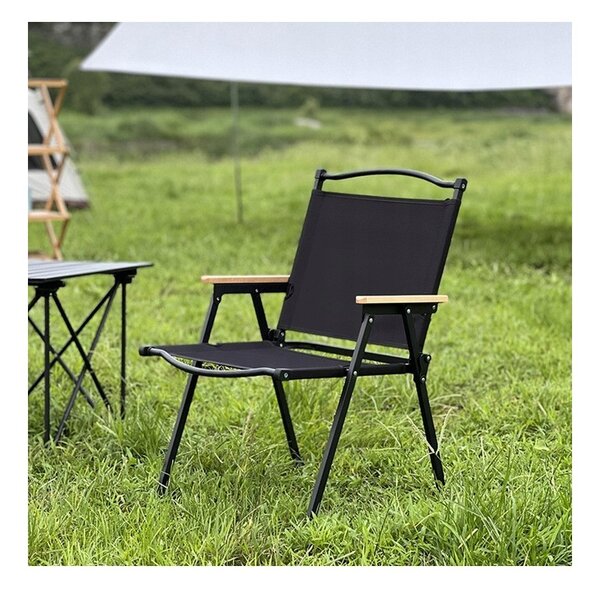 Scaun pliabil negru, pentru gradina, camping si pescuit, JollyMag, KRT09CZ, 76x45x50 cm