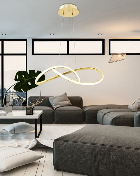 Toolight Toollight - Lampă suspendată LED APP394-CP + telecomandă, auriu, OSW-06910