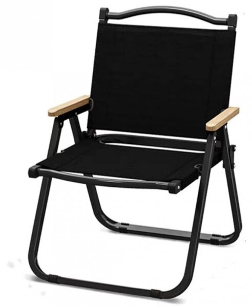 Scaun pliabil negru, pentru gradina, camping si pescuit, JollyMag, KRT09CZ, 76x45x50 cm