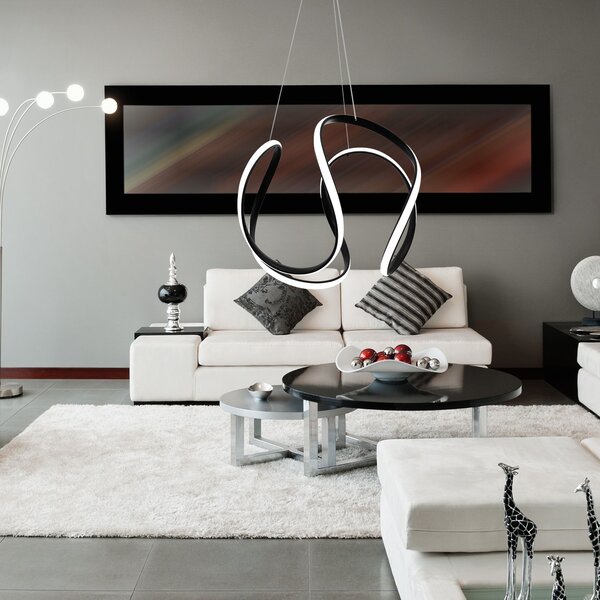 Lampa DE TAVAN SUSPENDABILA moderna LED + telecomanda neagra APP387-CP