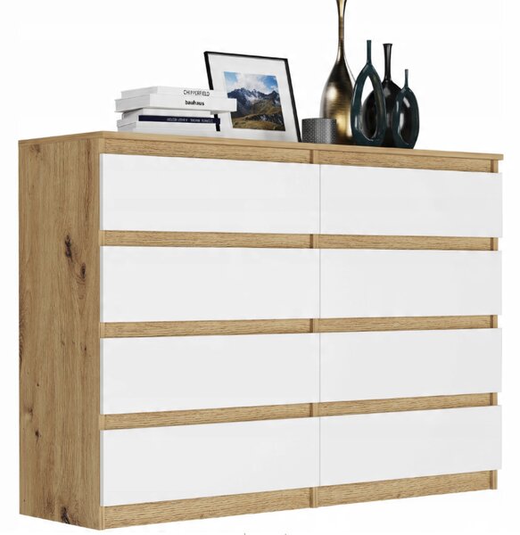 Comodă modernă cu 8 sertare R-140-S8 - diferite variante de culoare antracit mix alb