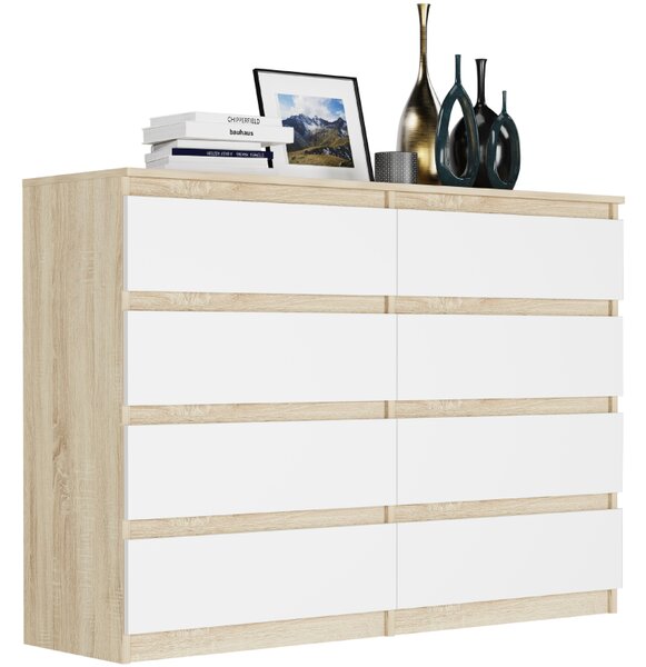 Comodă modernă cu 8 sertare R-140-S8 - diferite variante de culoare antracit mix alb