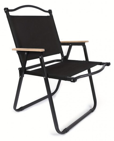 Scaun pliabil negru, pentru gradina, camping si pescuit, JollyMag, KRT09CZ, 76x45x50 cm
