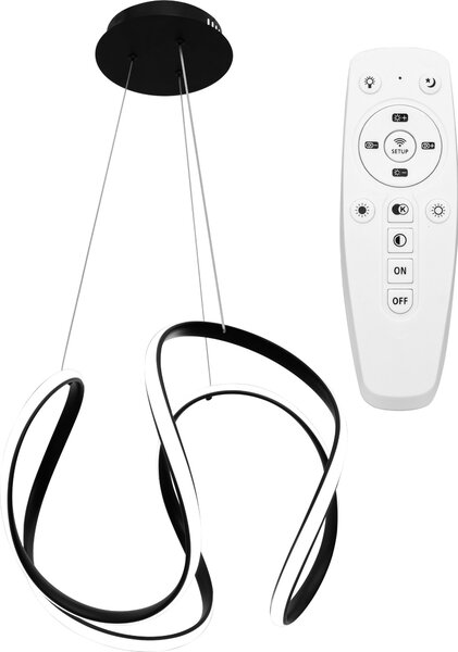 Lampa DE TAVAN SUSPENDABILA moderna LED + telecomanda neagra APP387-CP