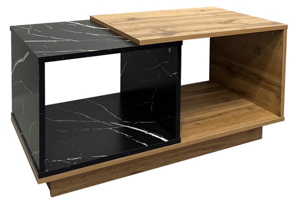 Masuta Cafea Finex PAL, Finisaj Stejar Sonoma-Marmura Neagra Dim 90x45x45 Cm