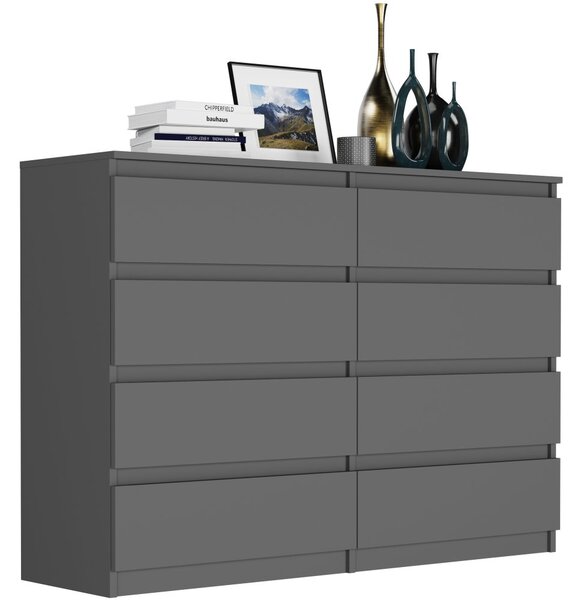Comodă modernă cu 8 sertare R-140-S8 - diferite variante de culoare antracit mix alb