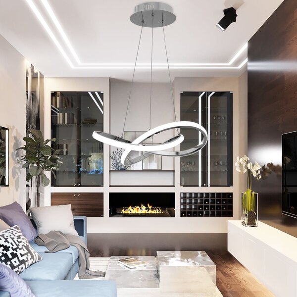 Lampă de tavan Inel suspendat LED modern + telecomandă APP389-CP Chrome