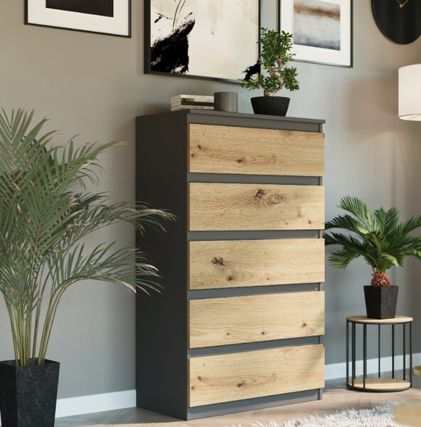 Comoda înaltă R-5 - diferite variante de culoare antracit mix artisan