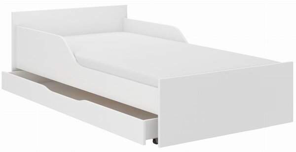 Pat alb simplu si universal pentru copii 160 x 80 cm
