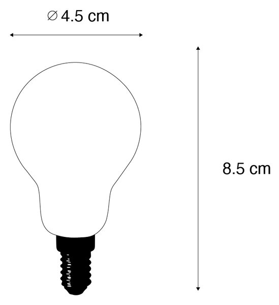 Set de 5 becuri LED E14 P45 transparente 2.2W 470lm 2700K