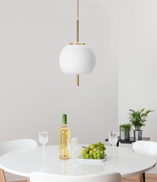 Lampa DE TAVAN SUSPENDABILA din sticla Sfera alb Auriu APP669-1CP