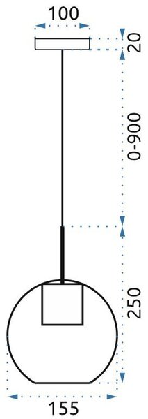 Lampa DE TAVAN SUSPENDABILA din sticla Sfera Auriu APP686-1CP
