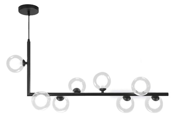 Lampă de tavan din sticlă industrială si metal, negru APP754-8CP