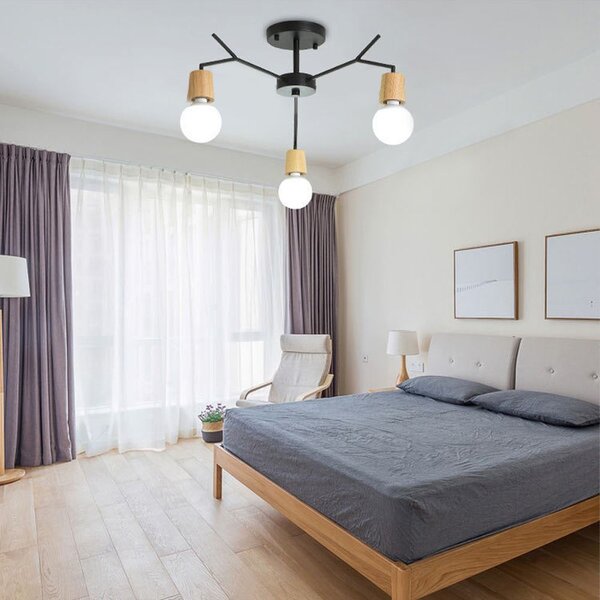 Toolight Toollight - Lampă suspendată cu 3 brațe 3xE27 APP693-3C, negru-maro, OSW-05463