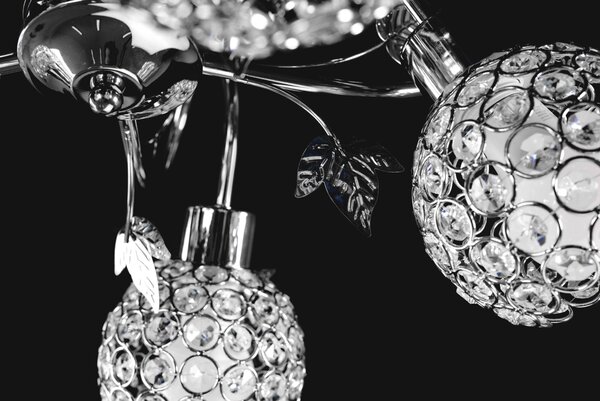 Candelabru cu lampă de cristal cu frunze metalice APP636-5C