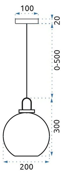 Lampă de tavan suspendată sticlă 20cm APP629-1CP