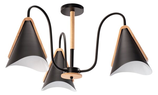 Lampa scandinavă cu trei brațe, neagră, APP605-3C