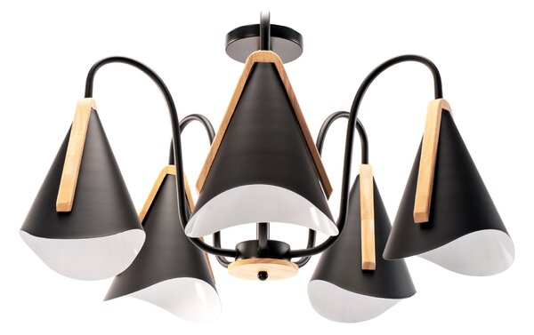 Lampa neagră cu cinci brațe scandinave APP607-5C